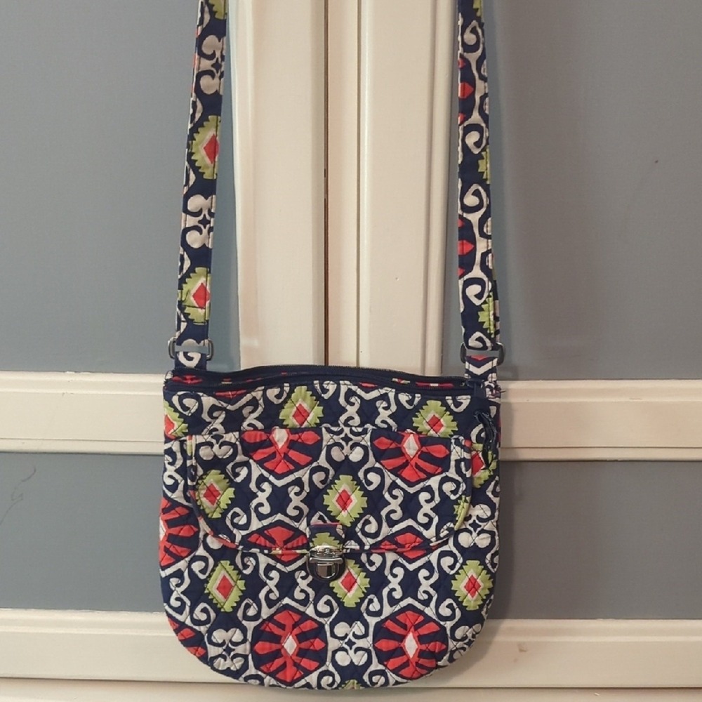 Vera Bradley Blue and Red Patterned Crossbody Bag